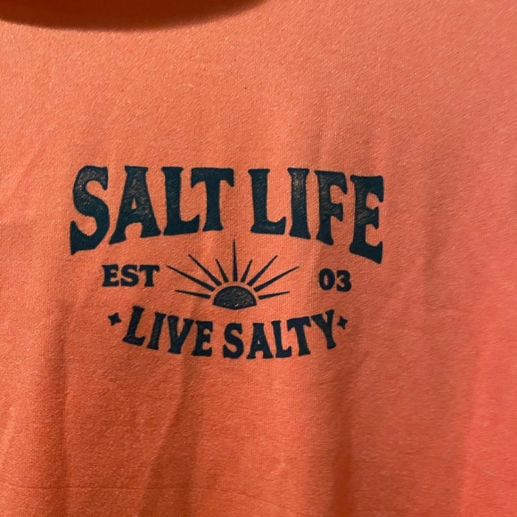Salt Life Women’s Live Salty SLX Performance Salmon Hoodie Shirt NWT S - Picture 3 of 5